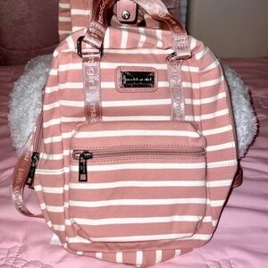 Madden Girl Mini Blush Striped Backpack